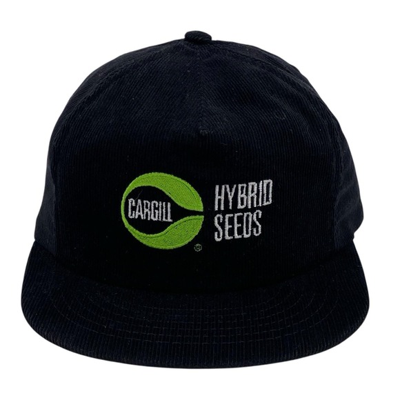 Vintage Swingster Cargill Hybrid‎ Seeds Snapback Hat Black Corduroy